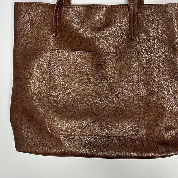 Joy Susan Megan Carry All Tote and Purse Vegan Brown Set of 2 - Picture 6 of 15